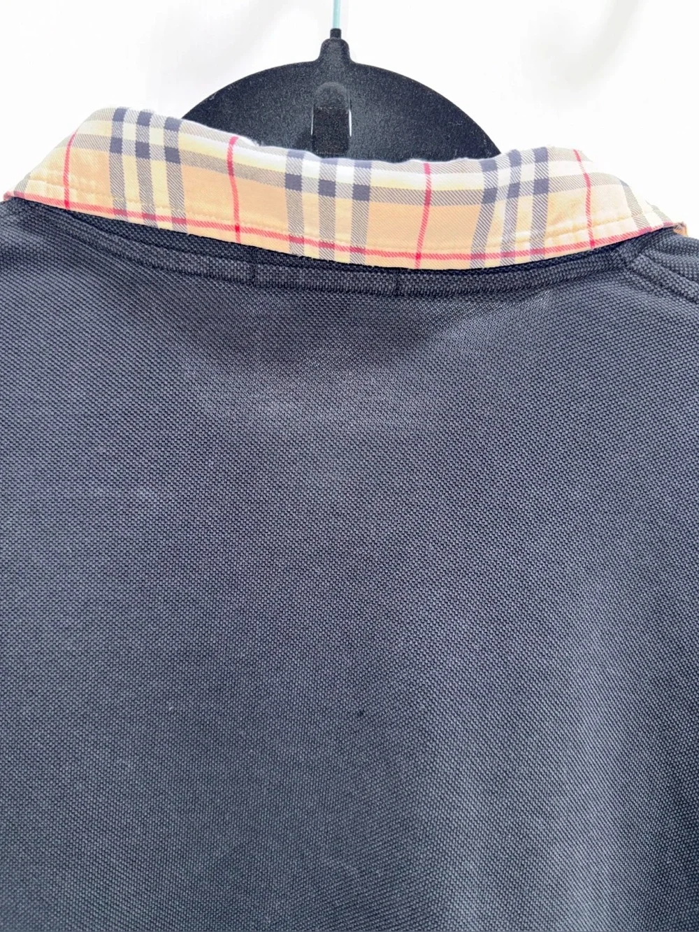 Burberry London Men’s Polo Shirt XXL Black Nova Check Collar - Picture 7 of 9